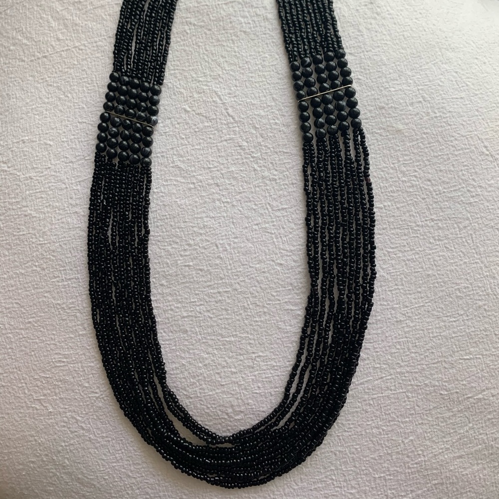 Black beaded necklace
